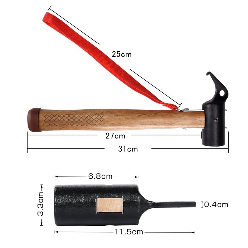 profiwoab camping hammer with peg camping mallet with peg remover