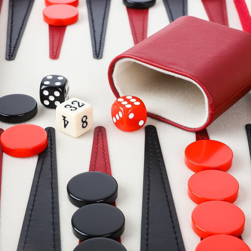 15 Inches Backgammon Sets for Adults Leather Travel Backgammon Set