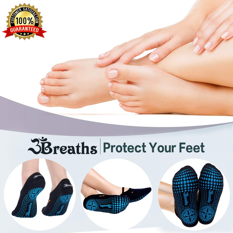 D and H Bamboo Non-Slip Yoga Socks for Women, (Medium)