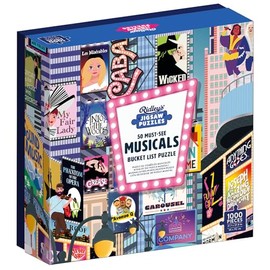 Ridley's Games 9781797232225 50 Must-See Musicals Bucket List Puzzle Box: 1000 Pieces