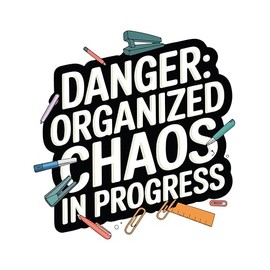 Organized Chaos Sticker, Motivational Work Sticker 4 inches - Car Bumper Sticker, Car Decal Waterproof Removable
