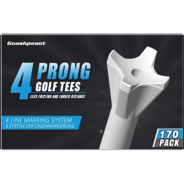 Goashpeaot 170 Pack Golf Tees, Pro 4 Line Marking System