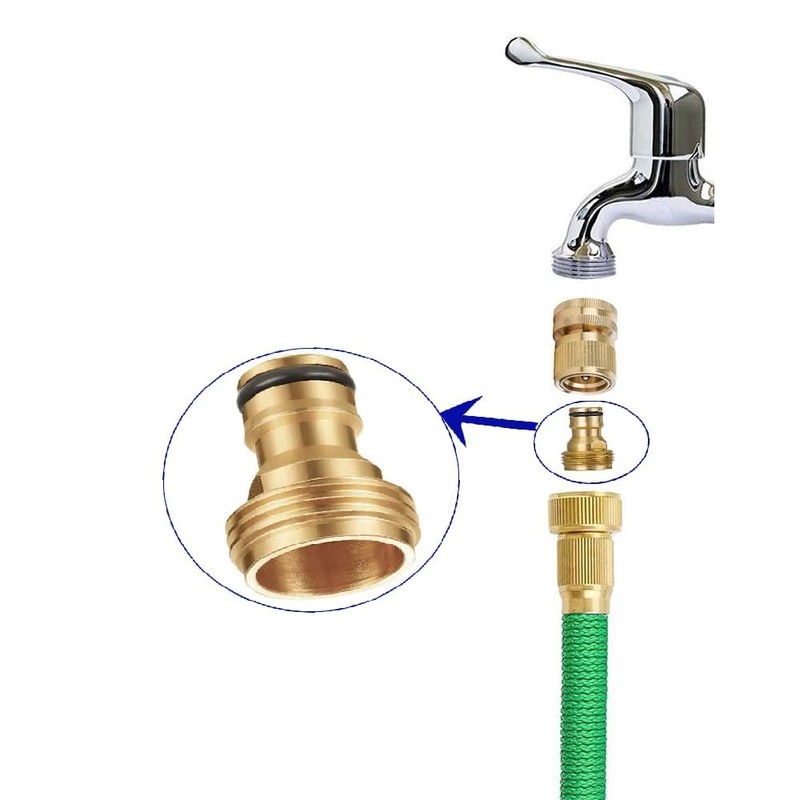 Solid Brass Hose Connector 6 Pieces 3/4" GHT Thread Male