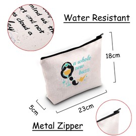JXGZSO Fairy Tale Fans Gifts A Whole New Buzz Princess Jasmine Toiletry Bag Funny Arab Gifts Cartoon Fairytale Movie Makeup Bag, A Whole New Buzz