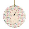 Caroline's Treasures WDK1585CO1 Merry Christmas Westie Ceramic Ornament, 3 in,