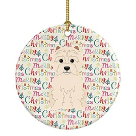 Caroline's Treasures WDK1585CO1 Merry Christmas Westie Ceramic Ornament, 3 in, Multicolor