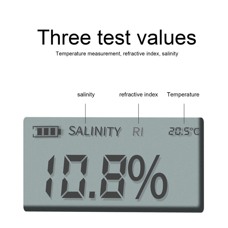 Digital Brix Refractometer Portable Handheld Digital Sugar Salinity Meter for