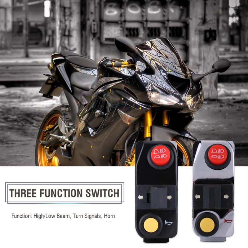 Qiilu motorcycle indicator switch, 7/8" Motorcycle Handlebar Mount Switches with