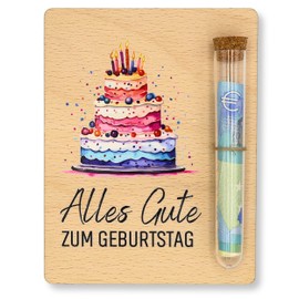 ZUKLA Packaging for Birthday Gifts – 13 x 10 cm – with Test Tube – Money Gift Packaging Wood – Gift Voucher