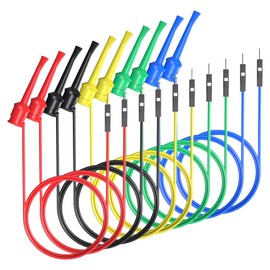 Goupchn Test Hook Clips to Breadboard Male Jumper Wires Soft Flexible Silicone Test Leads for Electrical Testing