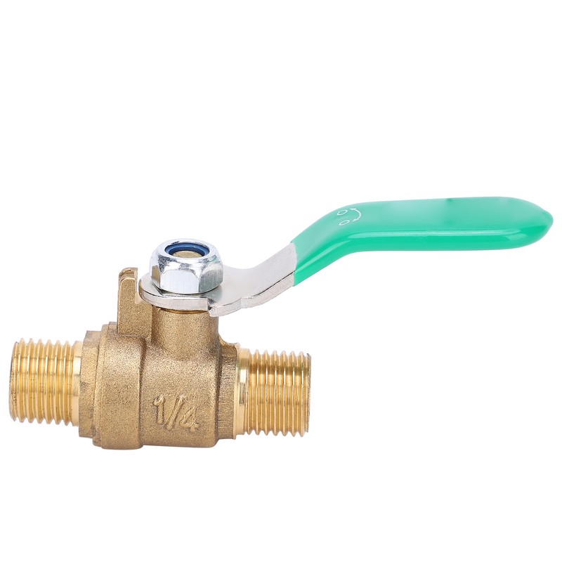 4pcs 1/4in Ball Valve Thicken Double External Thread Brass Drain