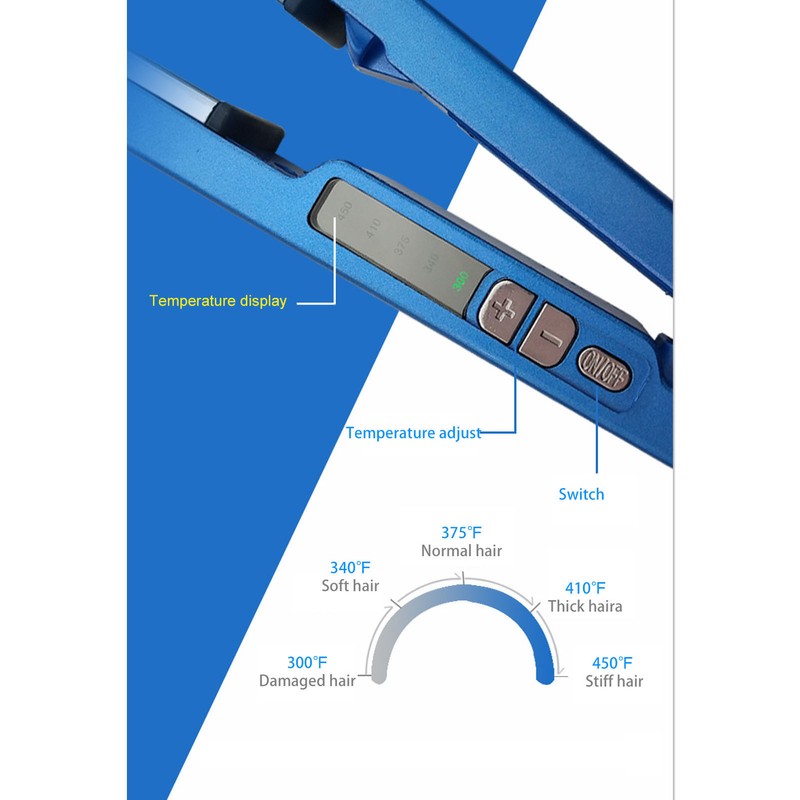 45mm Panel Dual Use Hair Straightener Curler Negative Ion Adjustable