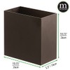 mDesign Small Steel Rectangular 2.4 Gallon/9.1 Liter Trash Can, Waste