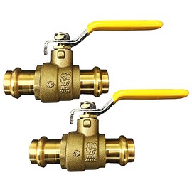 3/4" Propress Brass Ball Valve - Press Shut Off Ball Valve with EPDM O-ring Fit Both End For Pex Tubing - Premium Water Stop Shut Off Tool with 3/4” In. Connections - Pack of 2
