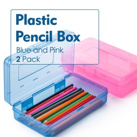 Mr. Pen- Pencil Box, 2 Pack, Assorted Colors, Crayon Box, Pencil Boxes, Plastic Pencil Box, Pencil Box Organizer, Plastic Pencil Case, Hard Pencil Case, Pencil Case Plastic, Pencil Boxes for Classroom