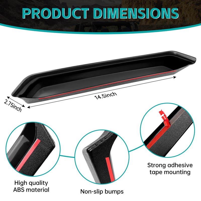 OUSUWO Grab Bar Tray Organizer Compatible with 2024 2025 Jeep
