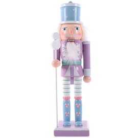 BESPORTBLE Christmas Nutcracker Figure, 9.9 Inch Purple Nutcracker Wooden Nutcracker Soldier Traditional Nutcracker Figures for Table Desktop Fireplace Christmas Decor