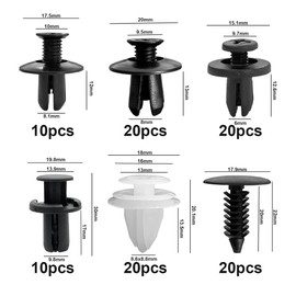 100PCS 6 Sizes Car Retainer Clips Set, Auto Door Trim Panel Clips, Bumper Push Rivet Clips with Storage Box, Expansion Screws Replacement Kit Accessories, Universal for GM, Ford, Toyota, Chrysler