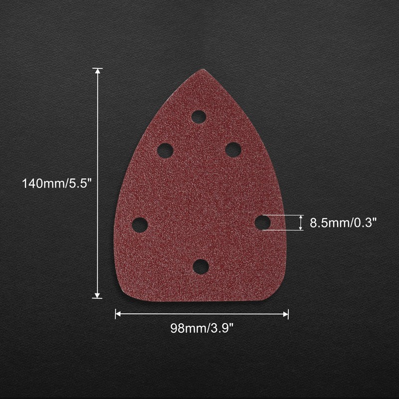 LEONTOOL 30 Pcs Mouse Sander Sandpaper 60 Grit 6 Hole