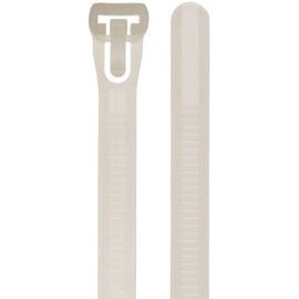 Aviditi Nylon Releasable Cable Tie, 5-1/2" L x 19/64" W, 50 lb Tensile Strength, Natural (CTR55A)