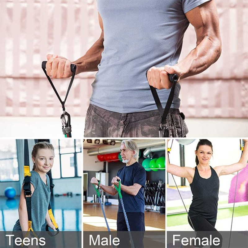 Exercise Resistance Bands Handle Set, 4PCS Workout Bands with Handles,