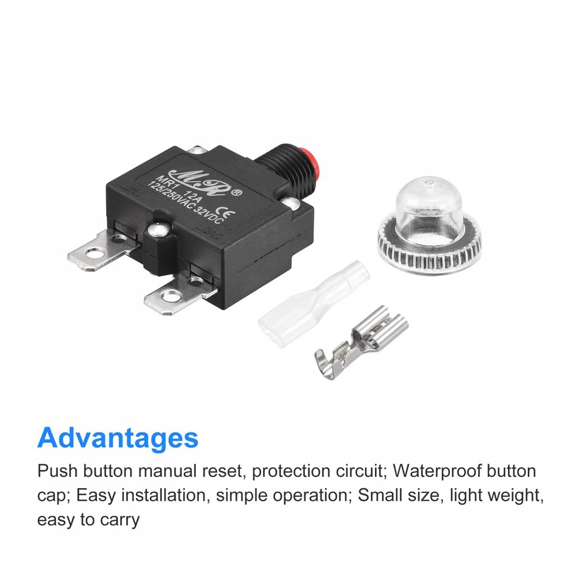 sourcing map Overload Protection Kit 12A AC125/250V DC32V Thermal Circuit