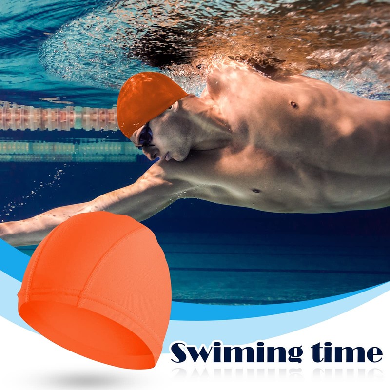 Bobury Unisex Polyester Cloth Fabric Bathing Cap Swimming Hats for