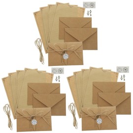 Tofficu 6sets Vintage Letter Paper Set Envelopes of Decorative Stationery for Writing Notes and Invitations Retro Insert Kit for Creative Projects