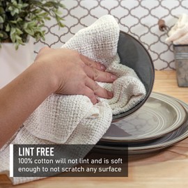 Country Cottons Old Fashion - Juego de toallas de cocina 100% algodón, 2-24 x 15 pulgadas (blanco)