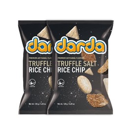 Darda Truffle Salt Rice Chips - Air-Popped Crispy Rice Chip Snack with Tuffle Flavor, Low-Calorie Ksnack, Non-Fried, Zero Cholesterol, Light & Crunchy Snack Packs (Pack of 2)