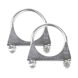 Exhaust Clamp - 2 Pcs 52mm Heavy Duty Galvanized Pipe Clamps for Exhaust Repair, U-Bolt Clamps for 52mm Diameter Tail Pipes
