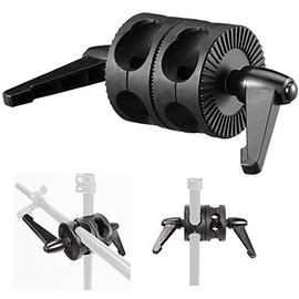 Dual Swivel Grip Head Clamp Studio Boom Arm Bracket Reflector Holder Photo Photography