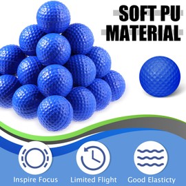 PullCrease 200 Pcs Foam Golf Practice Balls Bulk Realistic Feel Limited Flight Training Soft Practice Golf Balls for Outdoor Swing Indoor Backyard Training (Blue)