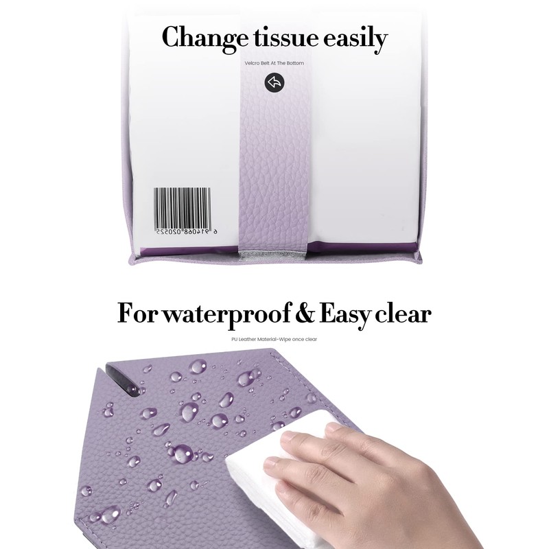 Tissue Box Cover, Jeethemy Square PU Leather Tissue Box Holder,