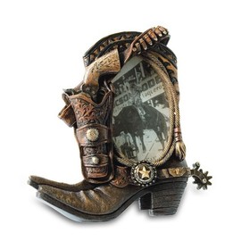 Generisch Cowboy Boot Photo Frame Cowboy Boots Western Holster Colt Western Decoration