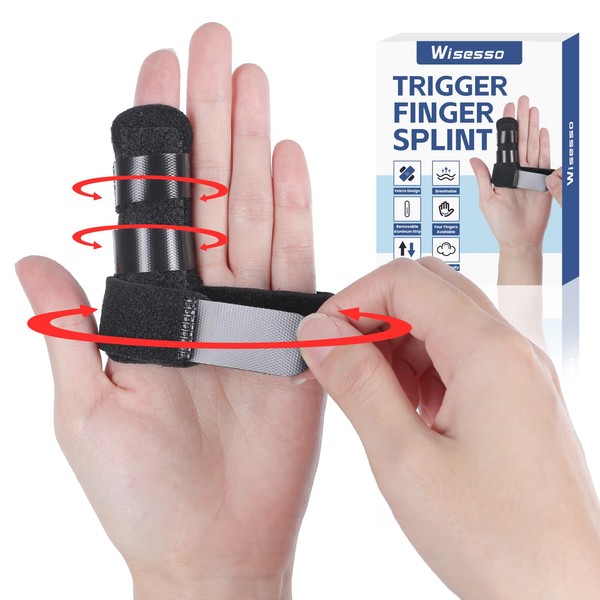 Wisesso Trigger Finger Splint, Index Finger Splint with 3 Adjustable