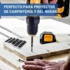 Tornillos para madera, 168 unidades, cabeza plana negra #6