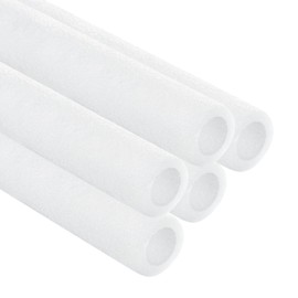 uxcell 5 Pcs Pipe Insulation Foam Tube, 0.99" x 1/5" Hollow Tube Covers Wrap 3.3 Feet for Outdoor Winter Freeze Protection Irrigation Hot Cold Water Pipe, White
