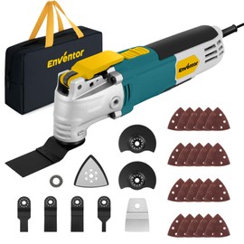 Enventor Oscillating Tool, 2.5Amp Electric Oscillating Multi Tool Kit Corded, 6 Variable Speeds, 3° Oscillating Angle Oscillating Saw with 28pcs Saw Accessories for Cutting, Scraping, Sanding, Blue