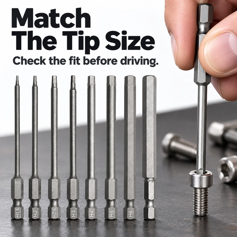 8-Piece 100mm Hex Allen Wrench Drill Bit Set – SAE