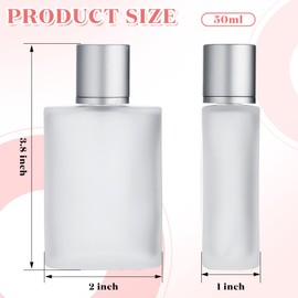 Tessco for you 6 Pcs 50ml / 1.7 Ounces Frosted Glass Bottle Perfume Atomizer refillable Spray Empty Perfume Dispenser Fine Mist Atomizer Cosmetic Container for Travel Men Women(Silver Gray)