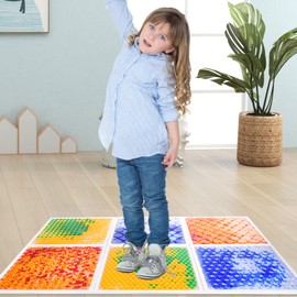 XIRDQYM Sensory Floor Pads- Sensory Squares Liquid- 3-12-Liquid Sensory Tiles Little Age Sensory Floor Tiles Pack of 6