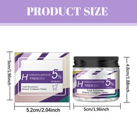 Zonoori 62 Tablets Chewable Hydroxyapatite Toothpaste for Repairing Enamel, Fresh Breath