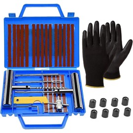 Kit de Reparación de Neumáticos 38PCS, Herramienta de Reparación de Pinchazos para Neumaticos Kit Antipinchazos Coche, Kit de Reparación de Neumáticos Desinflados para Automóviles, Motocicletas