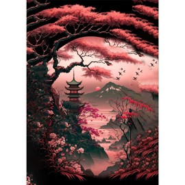 Jawecci Trees Diamond Painting Adults, 5D Diamond Painting Pictures Adult Landscape, DIY Round Diamond Art Set, Diamond Painting Children for Home Decor, 30 x 40 cm