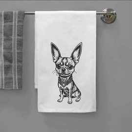 Azeeda 'Chihuahua Dog' White Cotton Tea Towel/Dish Cloth (TW00034028)