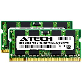 4GB kit (2GBx2) DDR2 PC2-6400 LAPTOP Memory Modules (200-pin SODIMM, 800MHz) Genuine A-Tech Brand