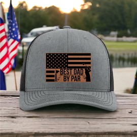 Best Dad By Par - Funny Golf Hats For Men 2025 - Golf Accessories For Men - Golfer Gifts - Fathers Day Christmas Birthday Retirement Gift For Husband Son Brother Grandpa - Richardson 112 Trucker