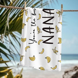 KSDUT Best Nana Gifts Beach Towel - Banana Great Nana Mothers Day Pool Towels Microfiber Absorb Water Travel Towels 60x30 Inches for Bathtroom Yoga, Gifts for Grandmother Nana Grandma