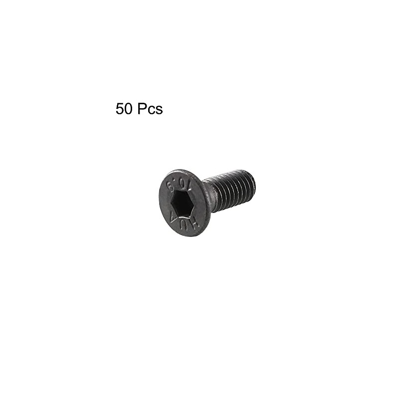 uxcell M3x8mm 10.9 Carbon Steel Countersunk Head Hex Socket Screw